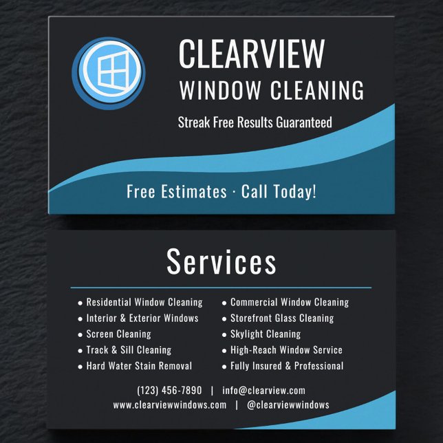 Professional Window Cleaning Company Business Card (Creator Uploaded)