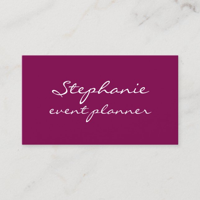 Professional Wine Pink White Colourful Girly Moder Business Card (Front)