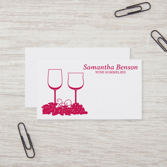 Professional Wine Stain Wine Glass Wine Sommelier  Business Card (Front/Back In Situ)