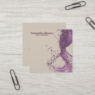 Professional Wine Stain Wine Glass Wine Sommelier  Square Business Card