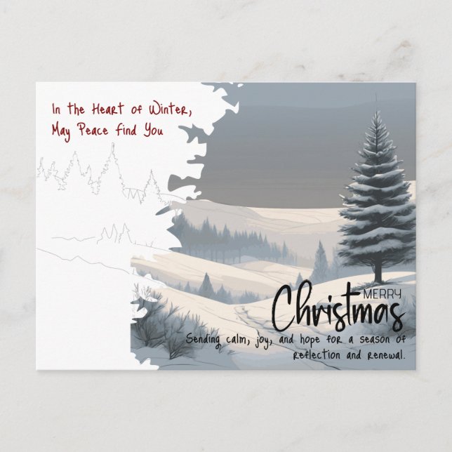 Professional Winter Landscape Christmas Business Holiday Postcard (Front)