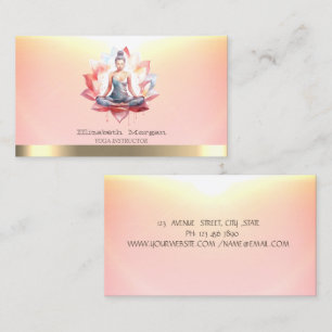 Professional Women Lotus Yoga Business Card