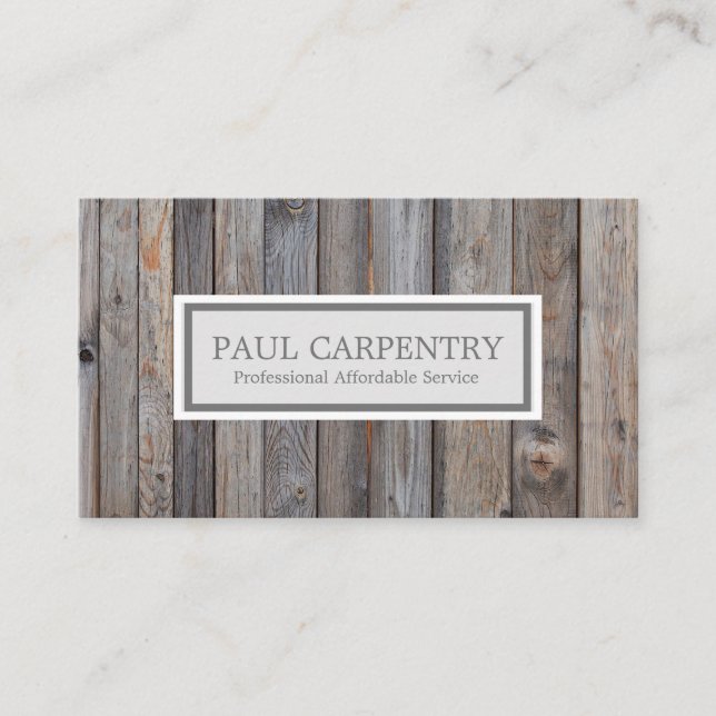 Professional Wood Carpenter Business Card (Front)