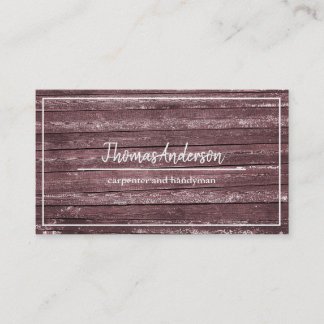Professional Wood Grain Rustic Carpentry Business Card