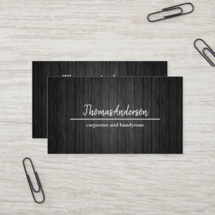 Professional Wood Grain Rustic Carpentry Business Card