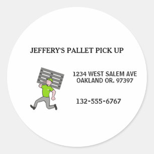 Professional Wood Pallet Cartoon Guy Classic Round Sticker