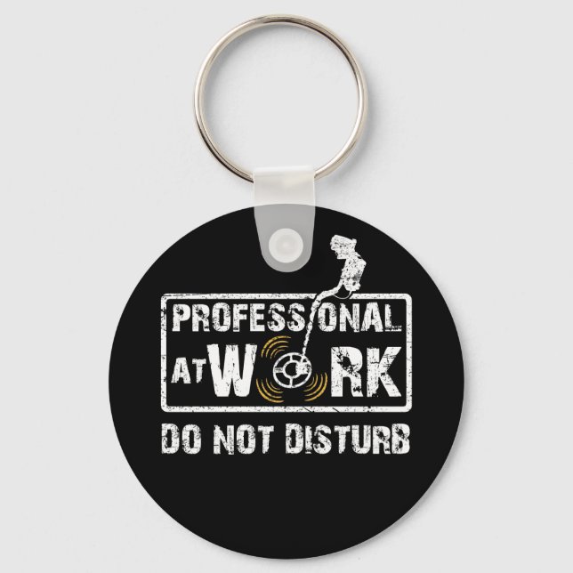 Professional Work Metal Detecting  Metal Detector Keychain (Front)
