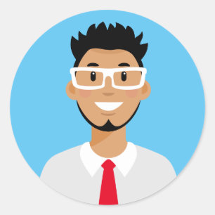 Professional Worker Avatar Classic Round Sticker