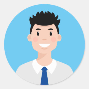 Professional Worker Avatar Classic Round Sticker