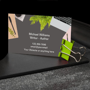 Professional Writer Author Business Cards