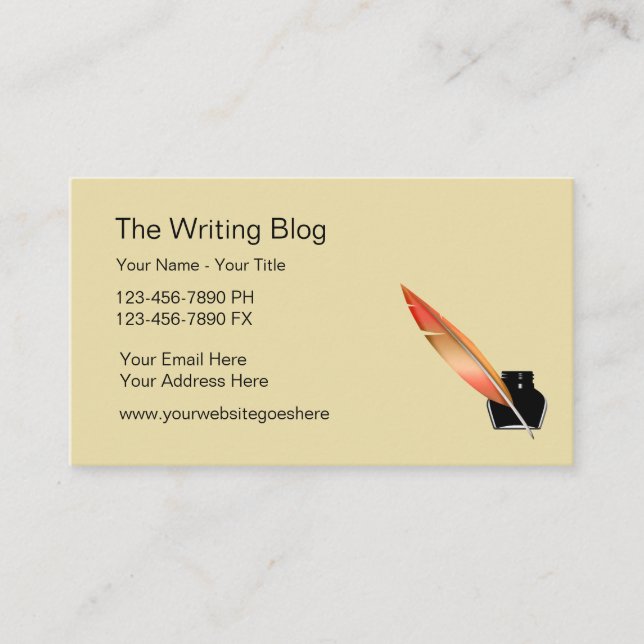 Professional Writer Business Cards (Front)