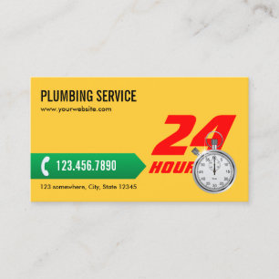 Professional Yellow Plumbing Service Business Card