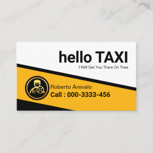 Professional Yellow Taxi Triangle Cab Driver Business Card