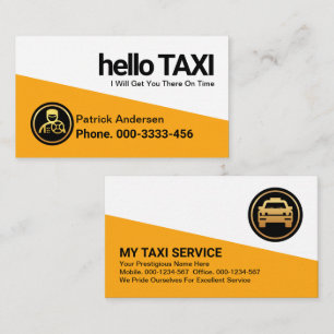 Professional Yellow Taxi Triangle Cabbie Driver Business Card