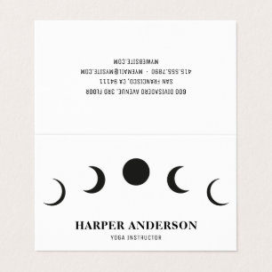 Professional Yoga Instructor Black Moon Business Card