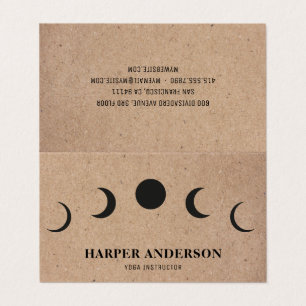 Professional Yoga Instructor Black Moon  Business Card