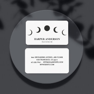 Professional Yoga Instructor Black Moon  Business Card