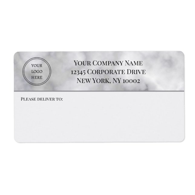 Professional Your Logo Here Black and White Marble (Front)