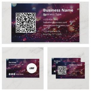 Professional Your Logo Here Scannable QR Code Business Card