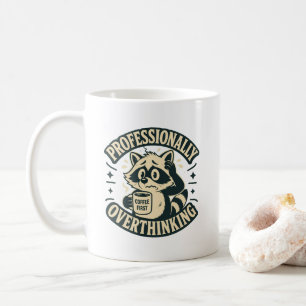 Professionally Overthinking Funny Retro Raccoon Co Coffee Mug