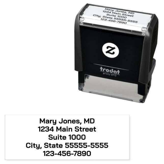 Professional's Name Return Address Phone Number Self-inking Stamp (In Situ)