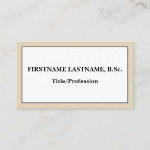 Professionnel, Carte de visite de base