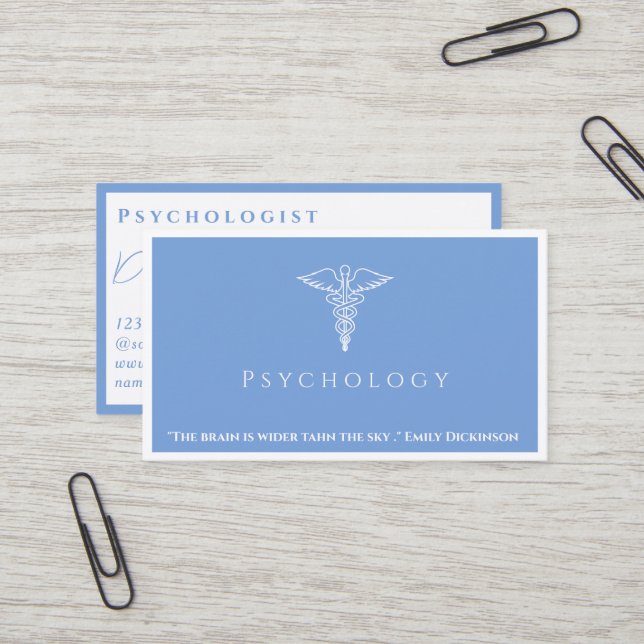 Professionnel de la santé - Carte de visite de psy (Devant/Arrière en situation)