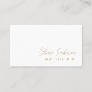 Professionnel Elegant Gold Carte de visite blanc