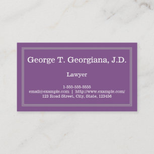 Professionnel et Carte de visite d'avocat minimal
