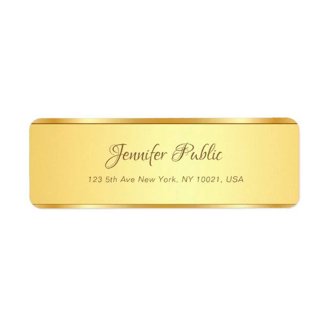 Professionnel Gold Nom Calligraphié Texte Moderne (Devant)