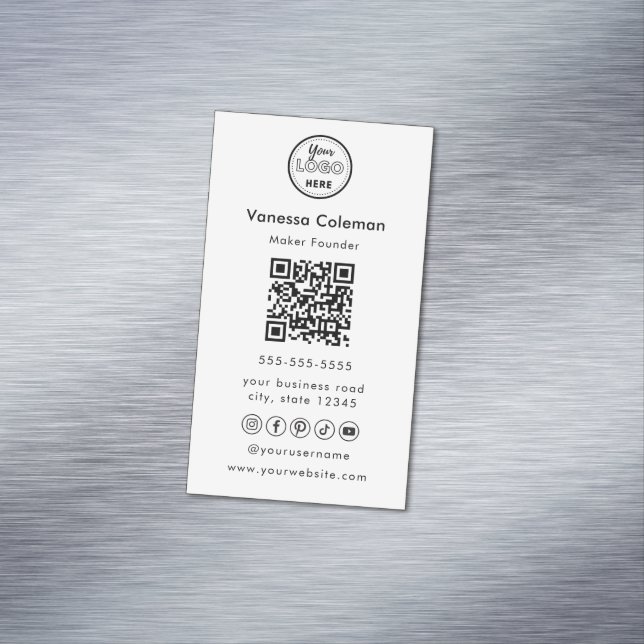 Professionnel minimal Qr Code Carte de visite blan (In Situ)