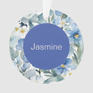 Professionnel Moderne Minimaliste Blue Floral Nom
