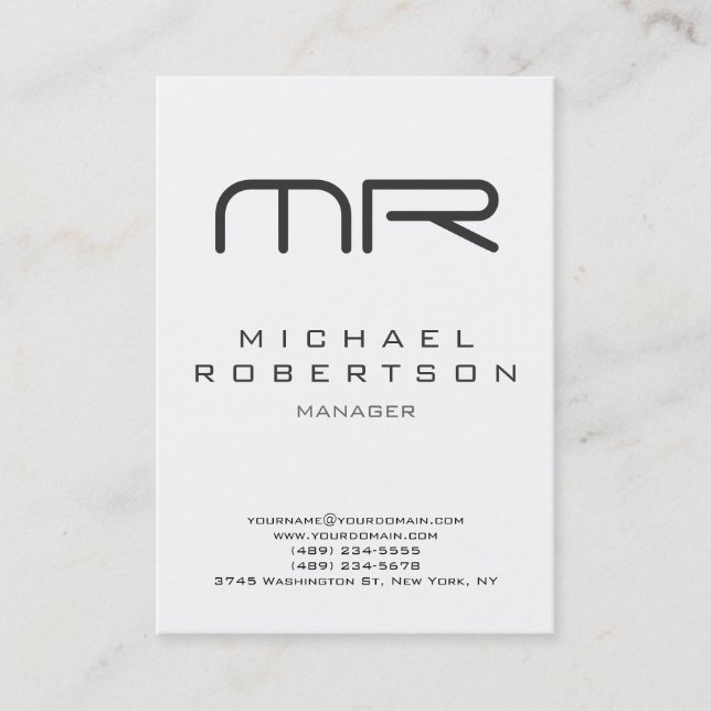 Professionnel Moderne Monogramme Carte de visite b (Devant)