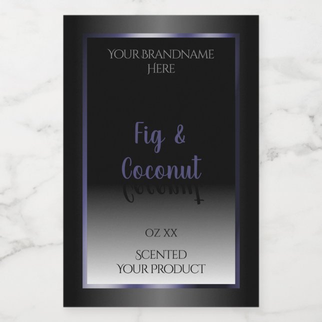 Professionnel noir blanc Produit Étiquette bleu ca (Étiquettes simples)