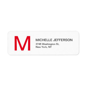 Professionnel Rouge Blanc Monogramme Moderne Plain