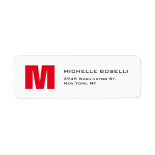 Professionnel Rouge Blanc Monogramme Moderne Uniqu