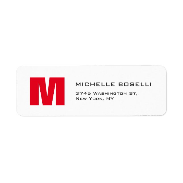 Professionnel Rouge Blanc Monogramme Moderne Uniqu (Devant)