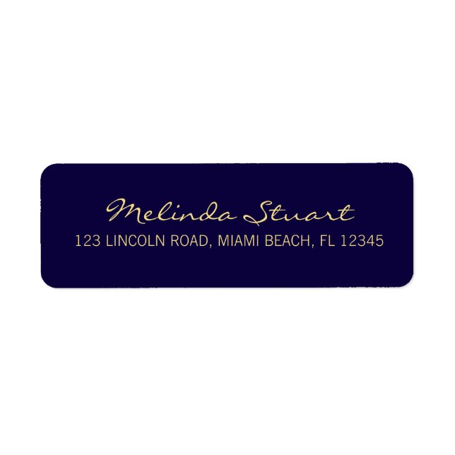 Professionnel Simple Moderne Marine Bleu et Or (Devant)