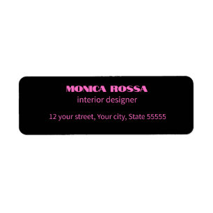 Professionnel Simple Moderne Neon Rose Noir