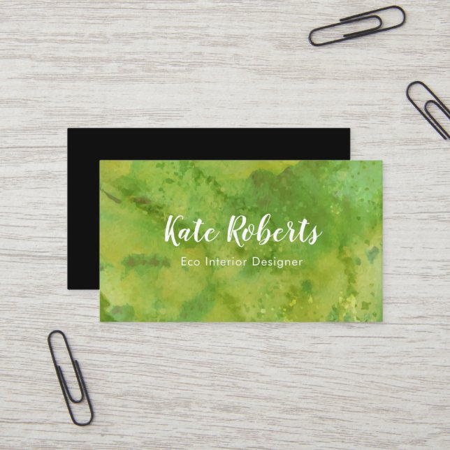 Professionnel vert d'eco du carte de visite | (Devant/Arrière en situation)
