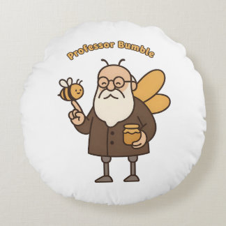 Professor Bumble Round Pillow