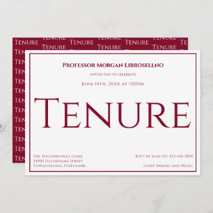 Professor Burgundy Academic Tenure Party Invitation