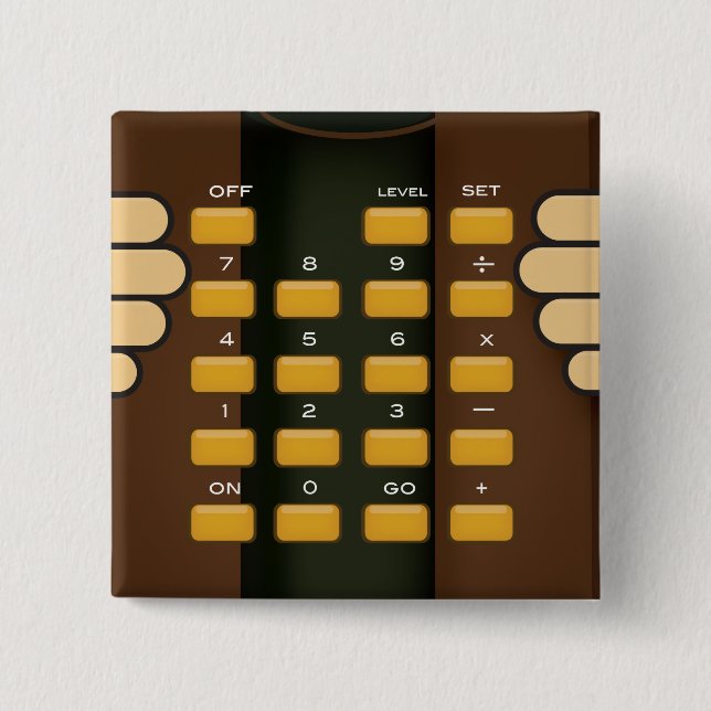 Professor Calculator 2 Inch Square Button (Front)