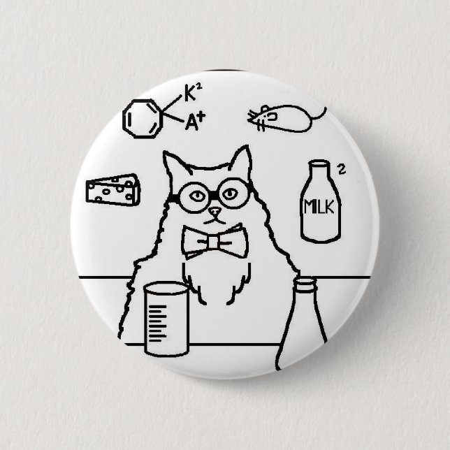 Professor Cat 2 Inch Round Button (Front)