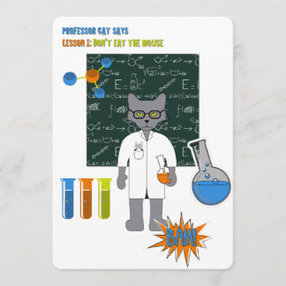 Professor Cat Invitation Card