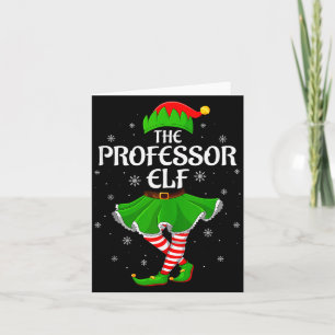Professor Elf Christmas Family Girls Women Elf Squ Card