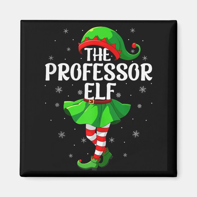 Professor Elf Christmas Girls Women Elf Squad Xmas Magnet (Front)