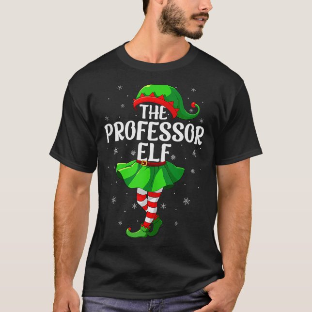 Professor Elf Christmas Girls Women Elf Squad Xmas T-Shirt (Front)