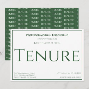 Professor Green Academic Tenure Party Invitation