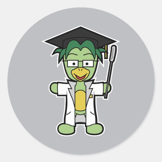 Professor Kappa- Doctor of Yokai Studies Classic Round Sticker (Front)